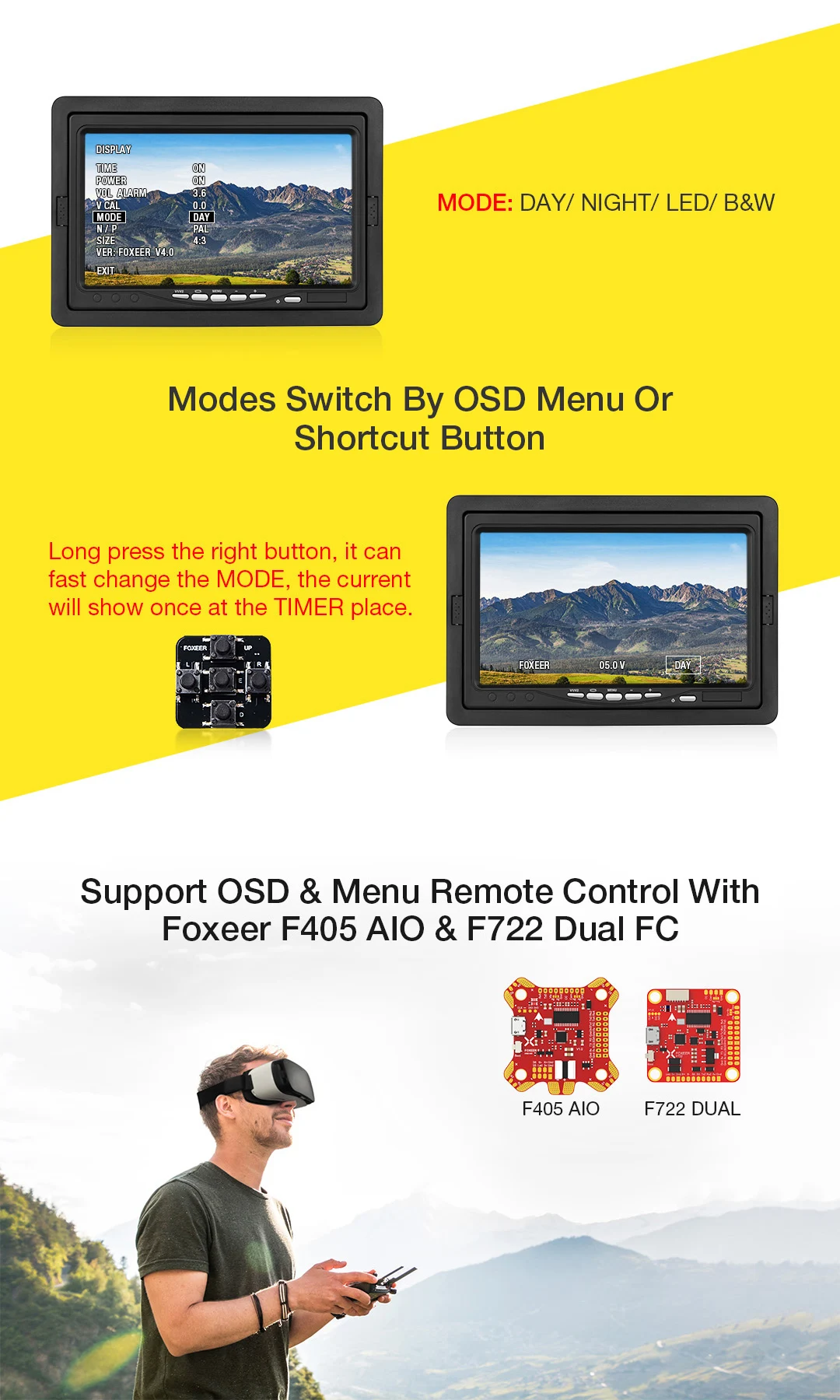 Foxeer Predator V4 микро FPV камера 16:9/4:3 PAL/NTSC переключаемый Супер WDR, osd 4 мс латентность обновленная Foxeer Predator V3