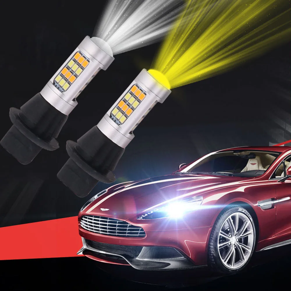 Новый 2 шт. 7440 2835 42 SMD автомобиль 42LED DRL дневные ходовые огни двойной цвет