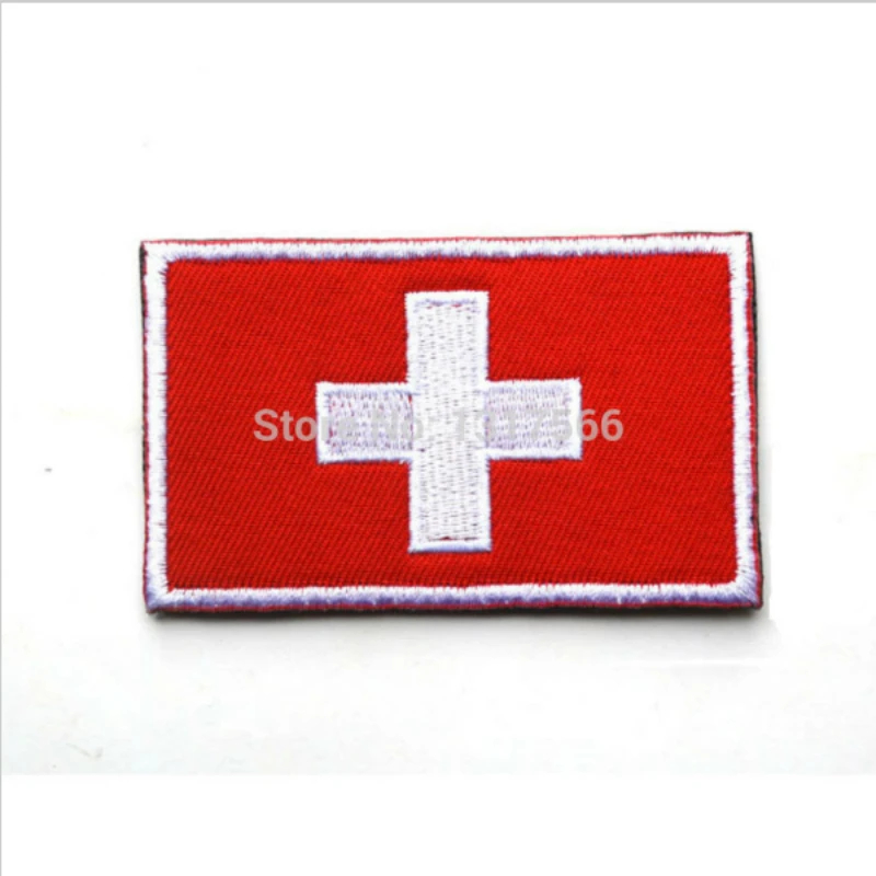 Вышивка знак Swiss Национальный Флаг Швейцарии военные вышитые Нашивка с группой
