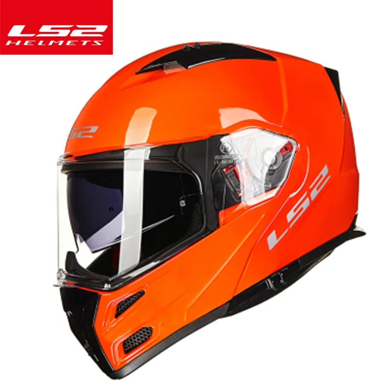 orange LS2 ff324 кожаный чехол из искусственной кожи(мотоциклетный шлем Многофункциональный Полный уход за кожей лица шлем с двойным стеклом противотуманные козырек может добавить Bluetooth гарнитура - Цвет: orange