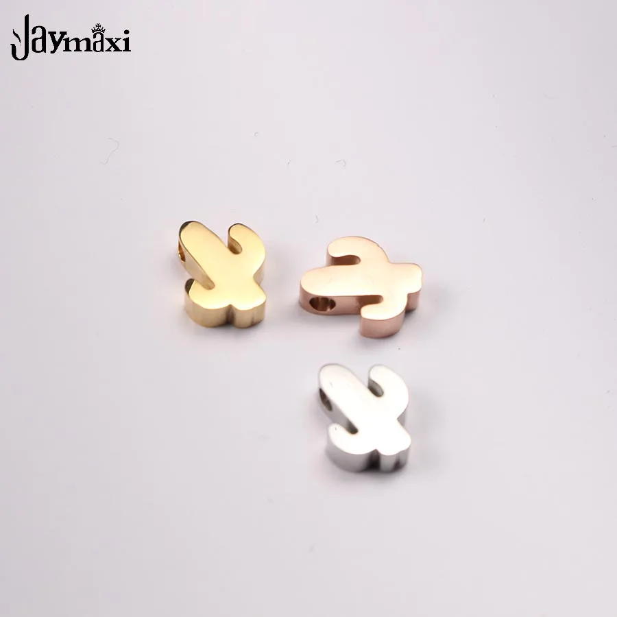 Jaymaxi маленький шарик Кактус Шарм DIY ювелирных изделий зеркальная полированная нержавеющая сталь 1,8 мм отверстие 10*8 мм 5 шт./лот