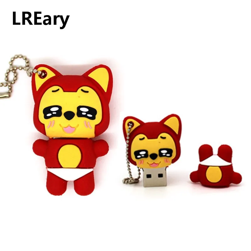 Usb флеш накопитель с милой пандой/кошкой/львом/тигром/слоном/лисой 64 ГБ 32 Флешка 16