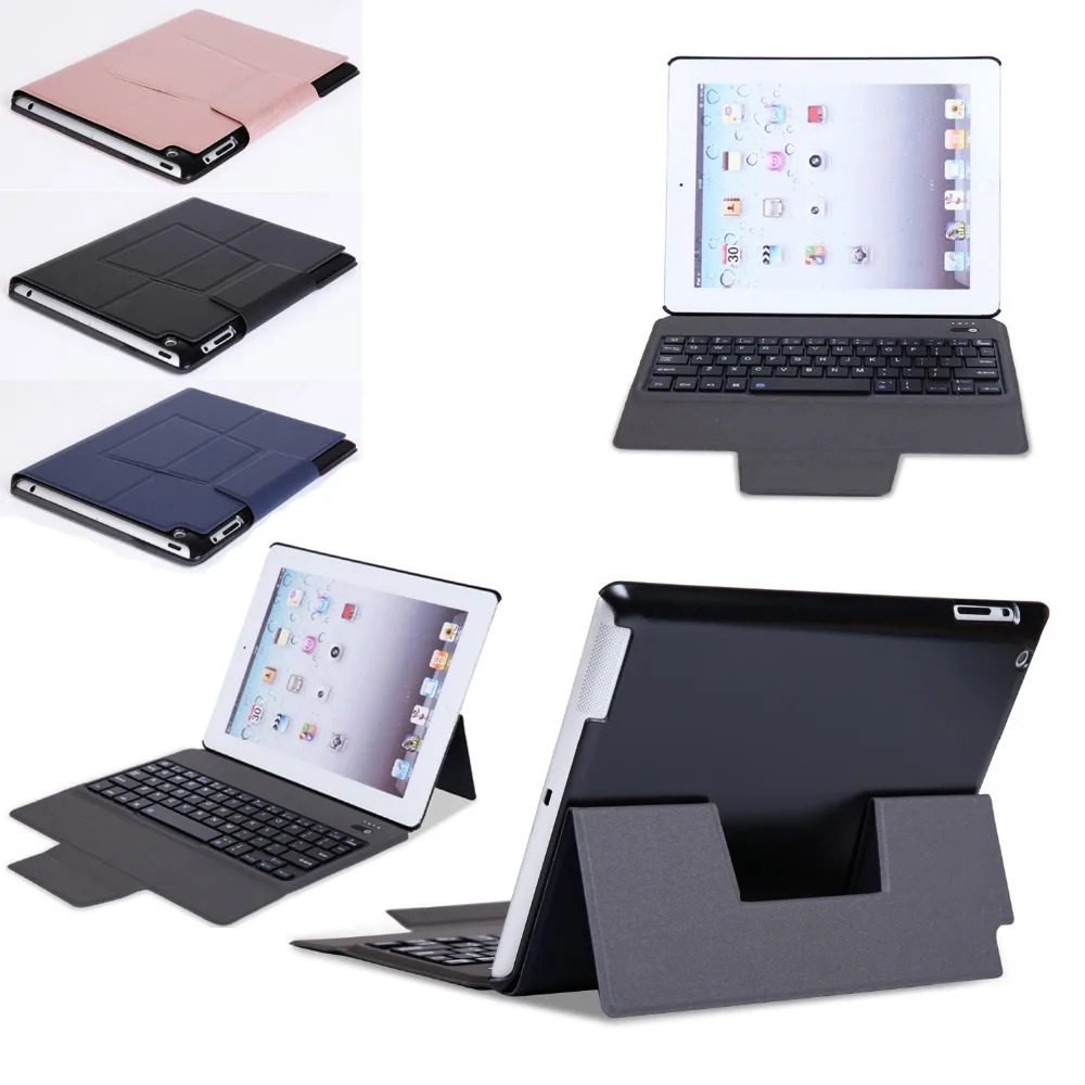 Ultra Slim русский/испанский/иврит Беспроводной Bluetooth клавиатура док-станция Подставка кожаный чехол для Apple iPad 2/3/4 9,7 дюймов планшет