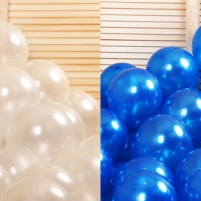Blue and white 10 дюймов 30, 50 шт в наборе, гелиевые латексные шарики для вечеринки кружевные шелковые трусики перламутрового оттенка для свадьбы, годовщины, дня рождения вечерние украшения Детские игрушки Воздушные шары JL0017 - Цвет: Blue and white