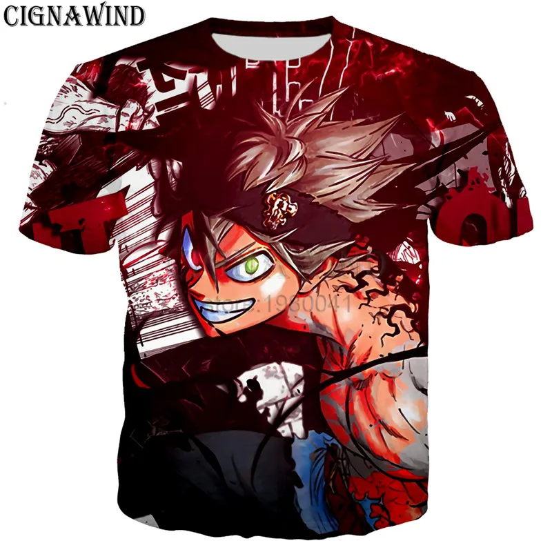Classic Anime Black Clover 3D Print men/women T-shirts Summer Tops New Hip hop men t shirt Streetwear Harajuku Casual Funny Tees | Мужская