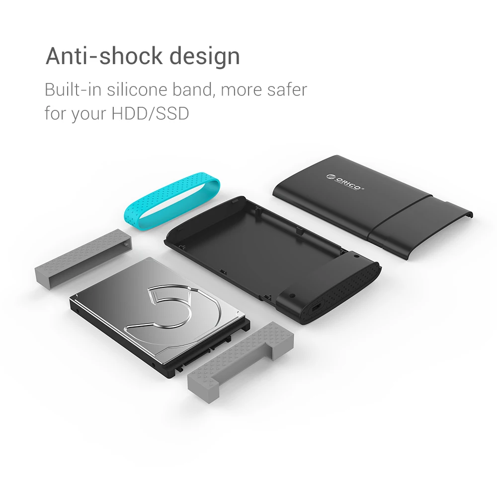 Жесткий диск ORICO 2 5 дюйма чехол Sata к внешнему Hdd Type c корпус для жесткого диска