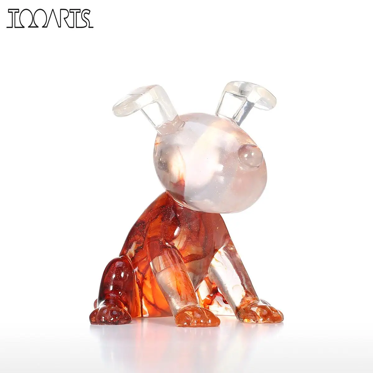 

Tooarts Transparent Resin Cute Puppy Model Transparent Glass-like Soft Sculpture Crafts Home Bedroom Decorations Ornaments