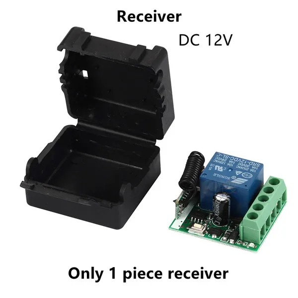 DC 12V Receiver QIACHIP стены дистанционного Управление переключатель 433 Mhz Беспроводной RF передатчика AC 220 V 12 V 100 V 110 V приемник для умного дома выключатели света - Цвет: DC 12V Receiver