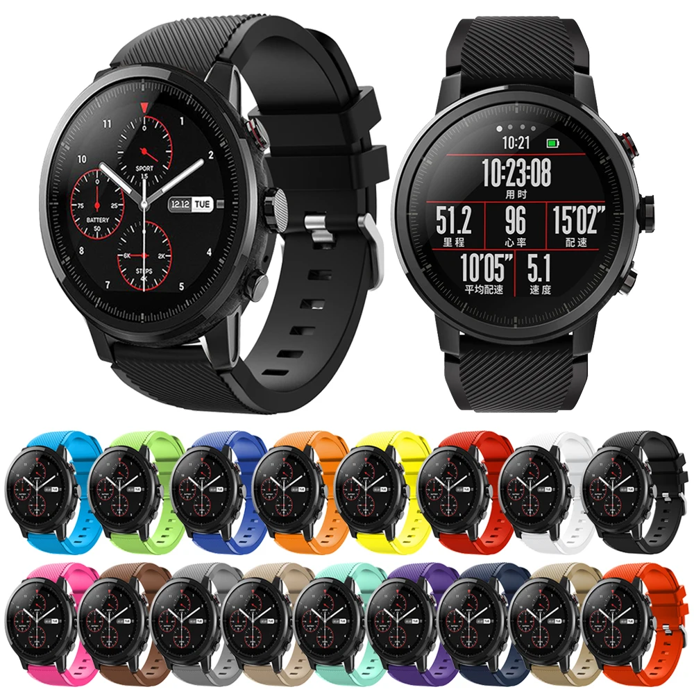 

22mm Silicone Sport Strap For Huami Amazfit GTR 47mm/Pace/Stratos 2/2S Band for Samsung Galaxy Watch 46mm/Gear S3 Strap Bracelet