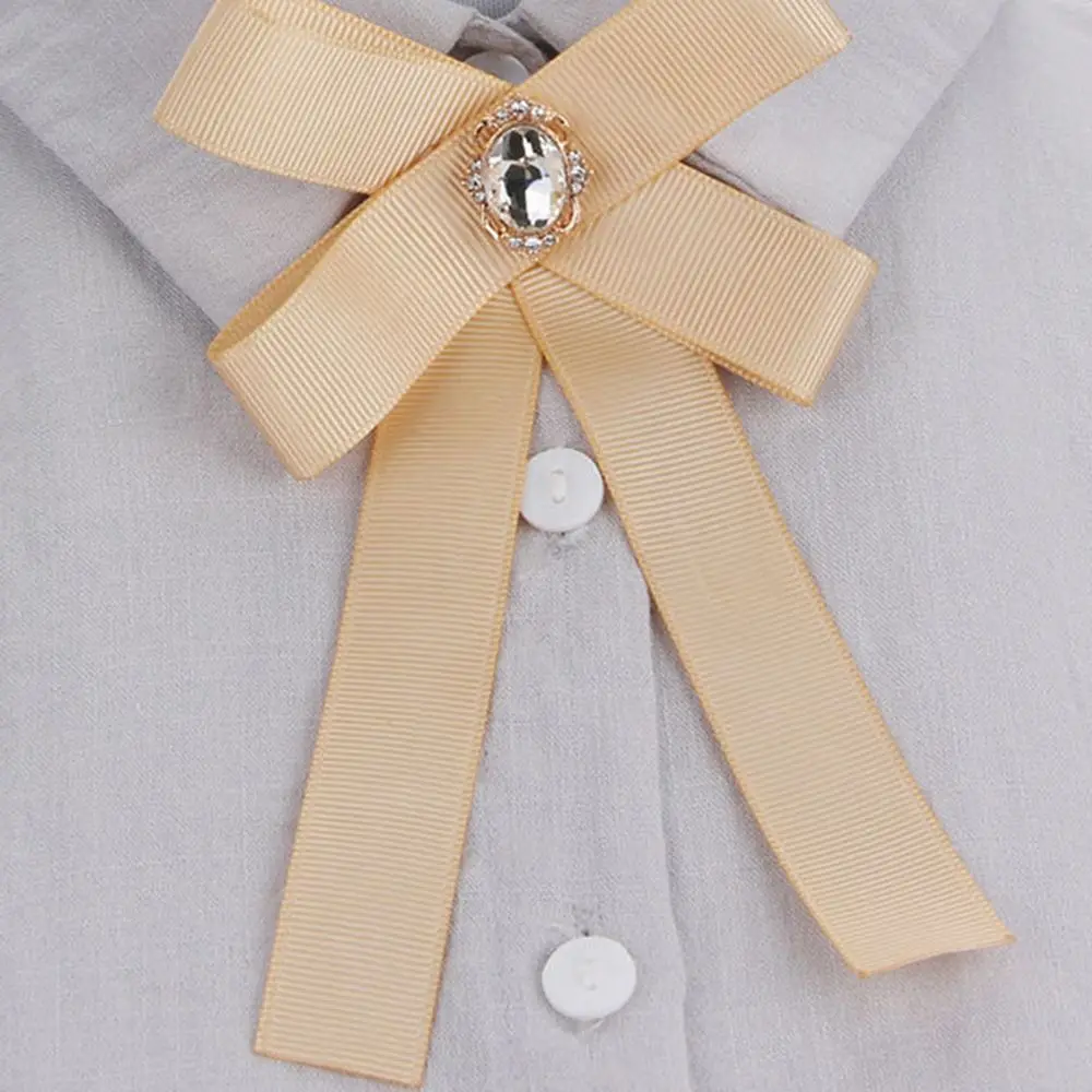 beige Модные DIY тканевые Броши «бант» для женщин, булавки для галстука на шею, вечерние, свадебные, Большая лента, брошь, ювелирные изделия, аксессуары для одежды - Окраска металла: beige
