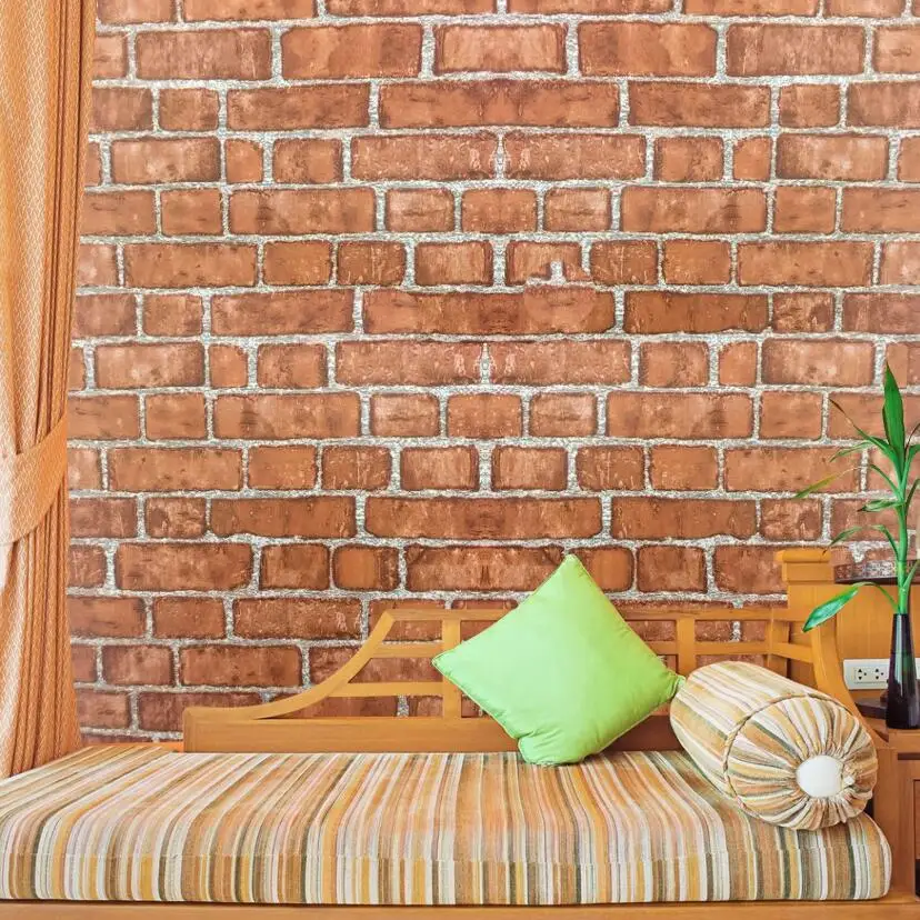 

Hot Sale Red Brick Wall Paper 3d Bedroom Living Room Decor Wallpaper Roll diy Furniture Room Decoration Wall Decals Behang EZ110