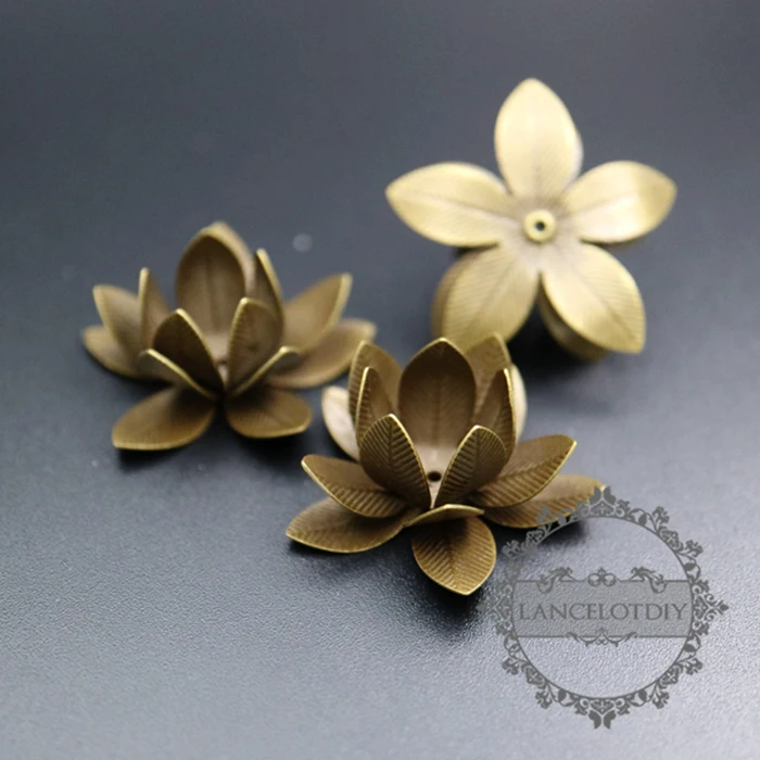 

26mm vintage style antiqued bronze color brass flower beads cap DIY supplies findings 1561018