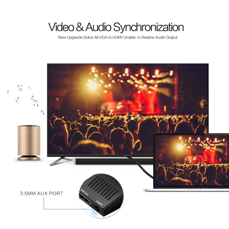 1080 P адаптер hdmi vga цифро аналоговые аудио и видео конвертер Кабель HDMI для