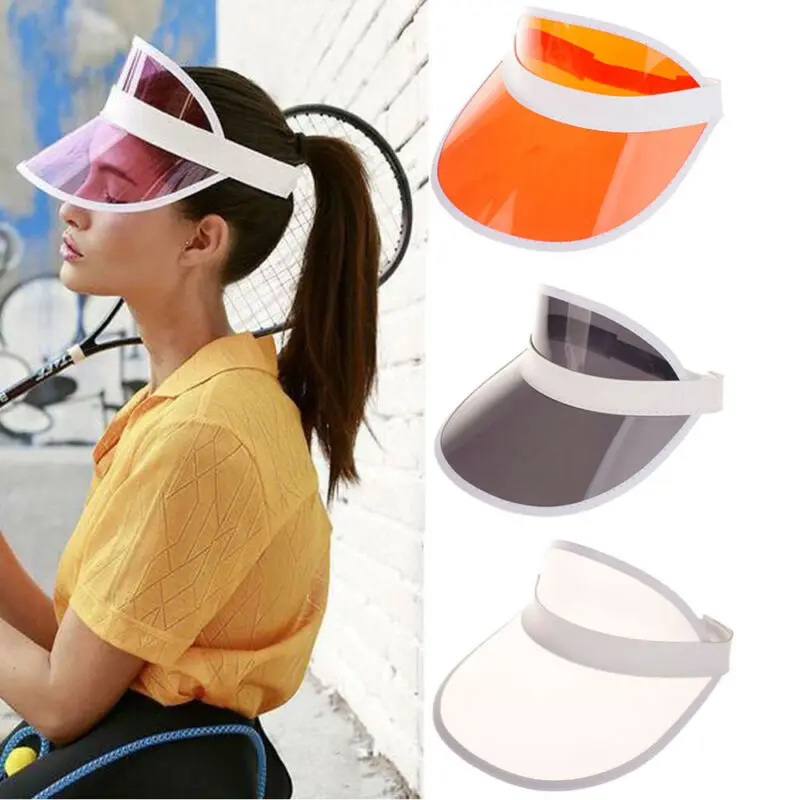 2019 летние прозрачные солнцезащитные шляпы из ПВХ козырек для вечерние