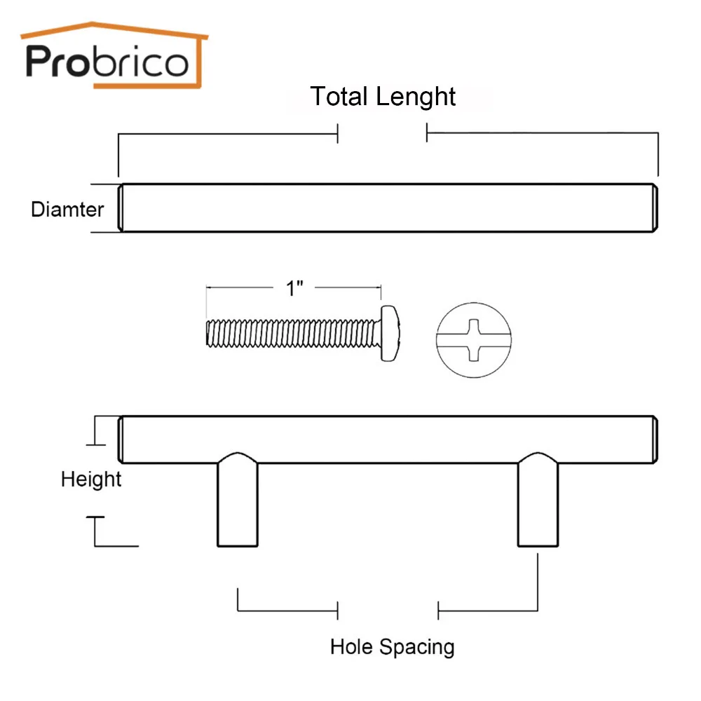 Probrico 5 шт. белые ручки для кухонного шкафа дверные мебельная фурнитура ящиков