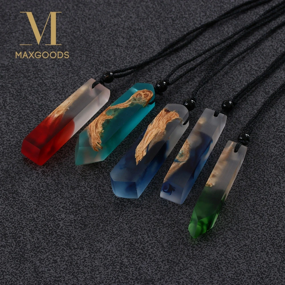 Произвольный цвет! LHandmade смолы и деревянная Подвеска Ожерелье для женщин мужчин