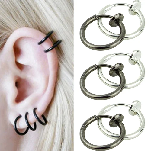 Мужские кольца для носа губ ушей в стиле панк|clip nose|ear rings hoopsear hoop |