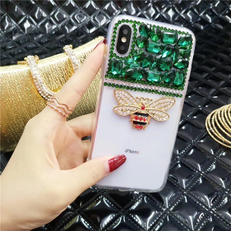 Модные 3D металлические Чехлы LaMaDiaa с пчелами и стразами для телефонов Samsung S8 S9 S10 S21