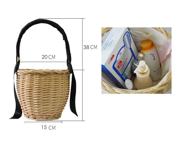 Пляжная соломенная сумка плетеная корзина для женщин сумки в стиле бохо Лето 2017