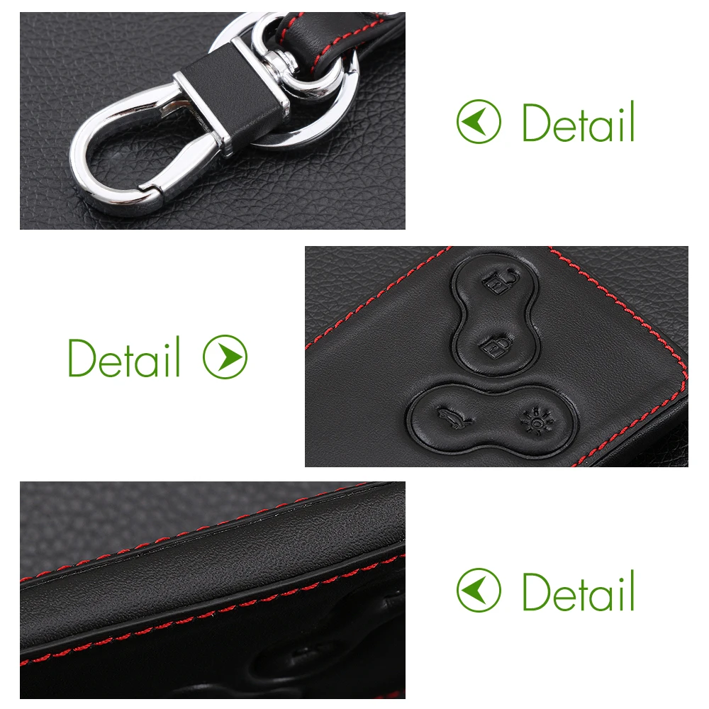 Чехол для автомобильного ключа из натуральной кожи с 4 кнопками защитный чехол