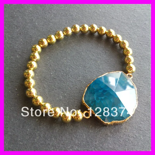 8 шт./лот уникальный роскошный дизайн позолоченные 4 мм медные бусины и природный