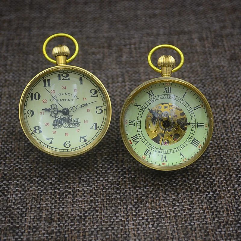 Модные карманные часы со стеклянным шаром старинные ретро механические с