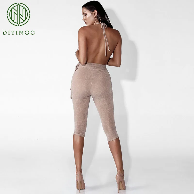 DIYINOO 2018 весной и новые летние модные Спагетти ремень Sexy v образным вырезом Золотой
