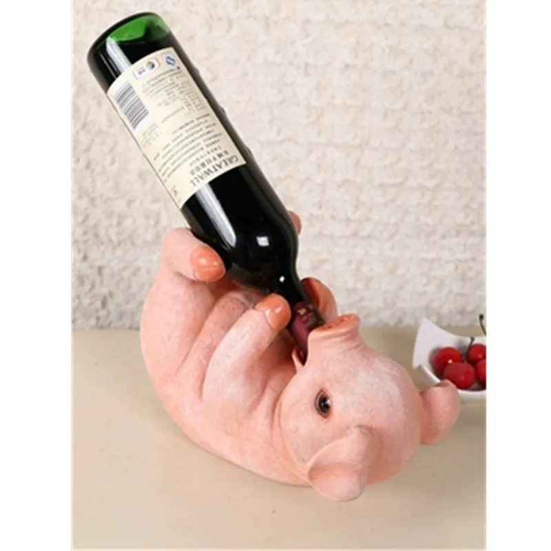 Европейский стиль моделирование Свинья красный стеллаж для вина кабинет