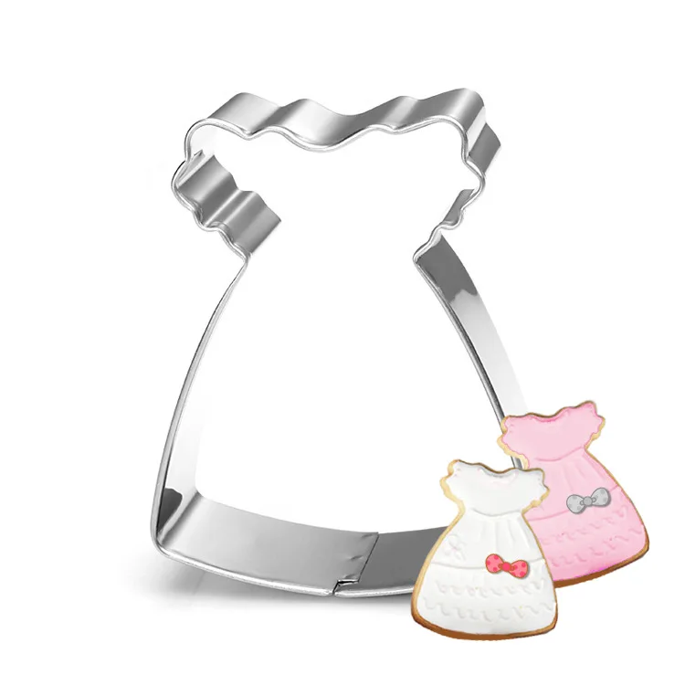 Baby Dress Cokytoop Llama формочки для печенья из нержавеющей стали Единорог Фламинго формы для печенья Пасхальный кролик детский душ вечерние кухонные инструменты для выпечки - Цвет: Baby Dress