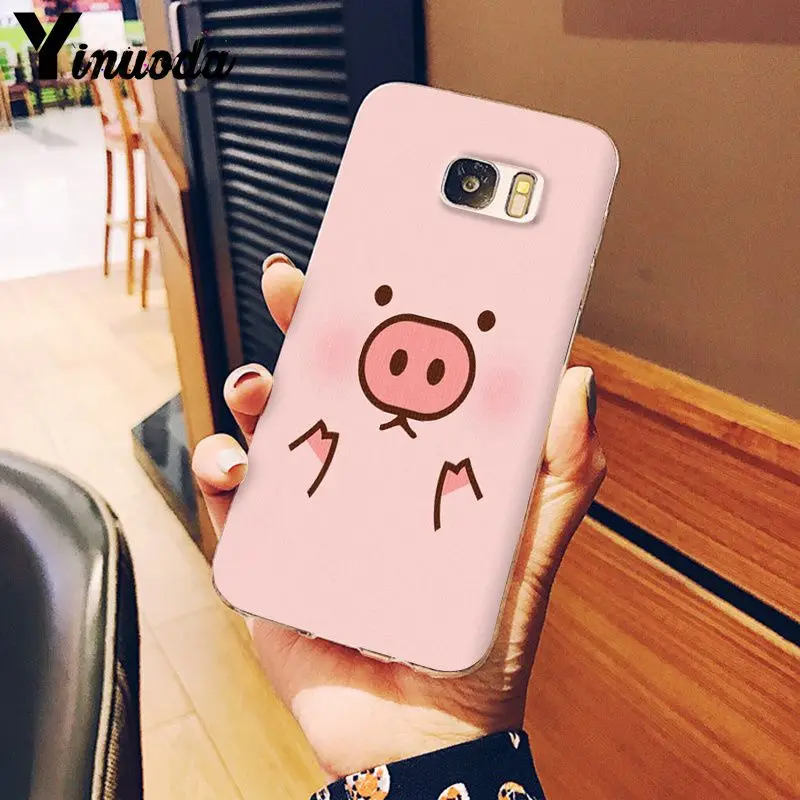 Yinuoda чехол с рисунком поросенка из мультфильма, умный чехол, чехол для телефона, для samsung S5, S6, S6 edge, S7 edge, S8 Plus, S9 Plus, чехол