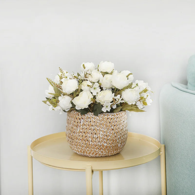 5 больших головок/Букет пионов, искусственные цветы, Шелковый Букет пионов, 4 бутона, цветы для свадьбы, украшения дома, искусственные пионы, розы