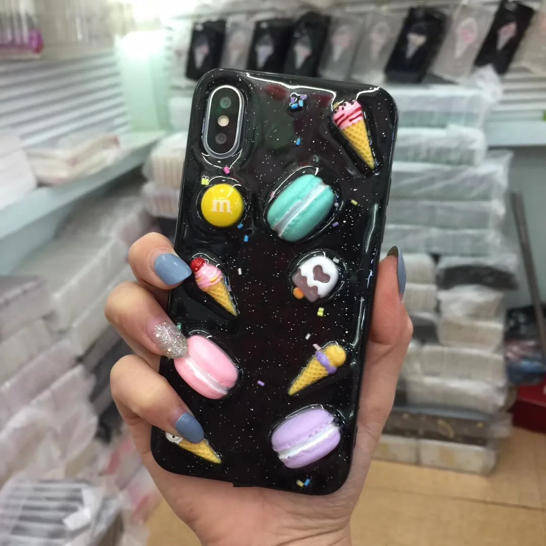 Милые модные сладости мороженое 3D Мягкий силиконовый чехол для телефона Apple iPhone X