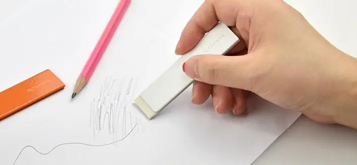 School Supplies Chewing Gum Style Thin Rubber Metal Case Pencil Eraser Stationery