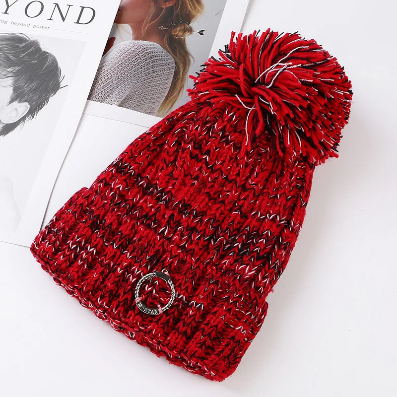 

DANKEYISI Women's Winter Hat Knitted Winter Beanie Female Fashion Skullies Casual Thick Warm Hats Women Outdoor Mask Ski Caps