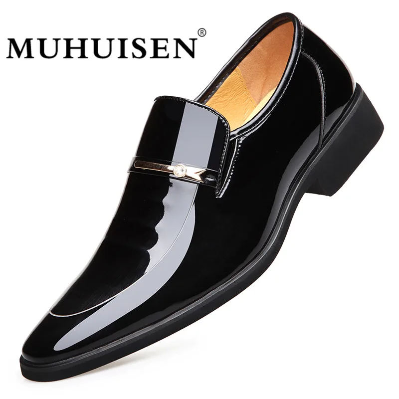 MUHUISEN/Мужские модельные кожаные туфли слипоны Модные мужские официальная