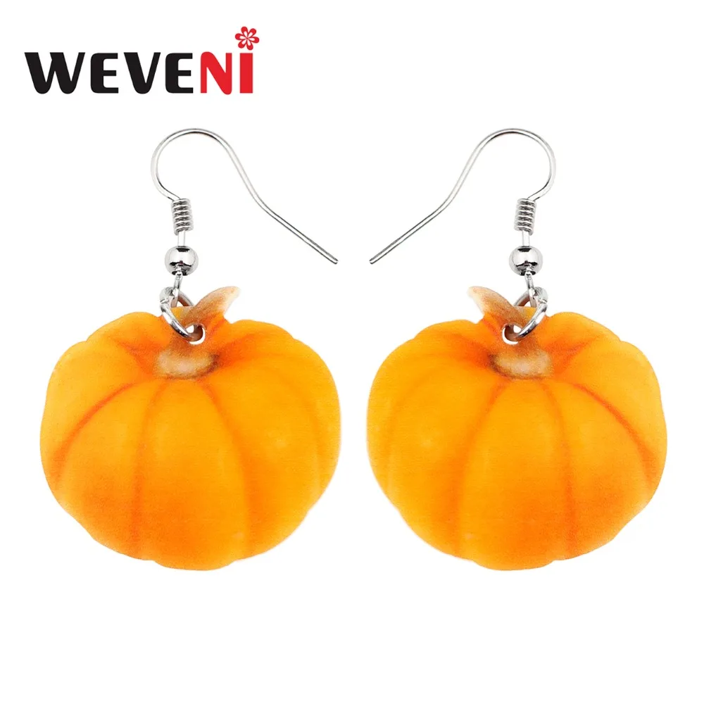 WEVENI акриловые милые серьги Тыква большие длинные висячие капли Новинка овощи