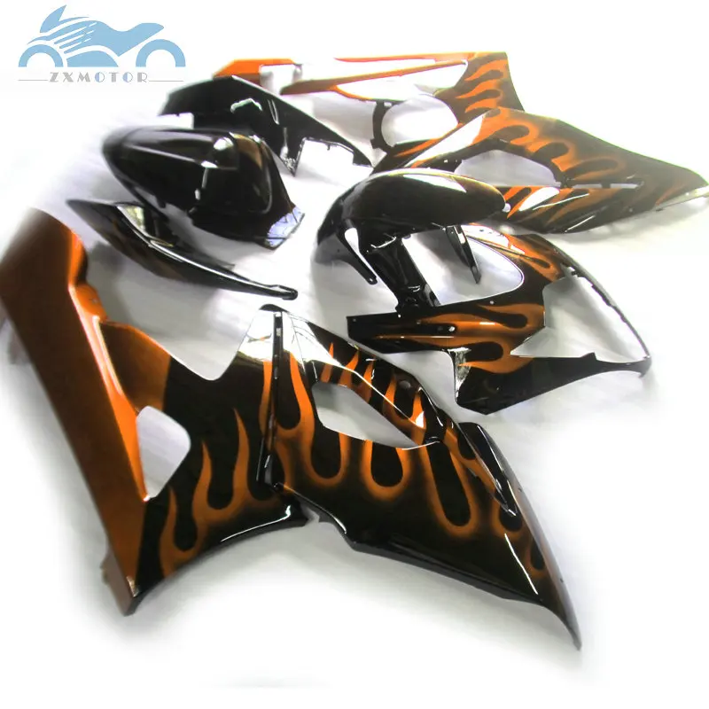 

Customized Fairing kit for Suzuki GSXR 1000 K5 K6 GSXR1000 2005 2006 motor sport fairings GSX R1000 05 06 orange flames AT55