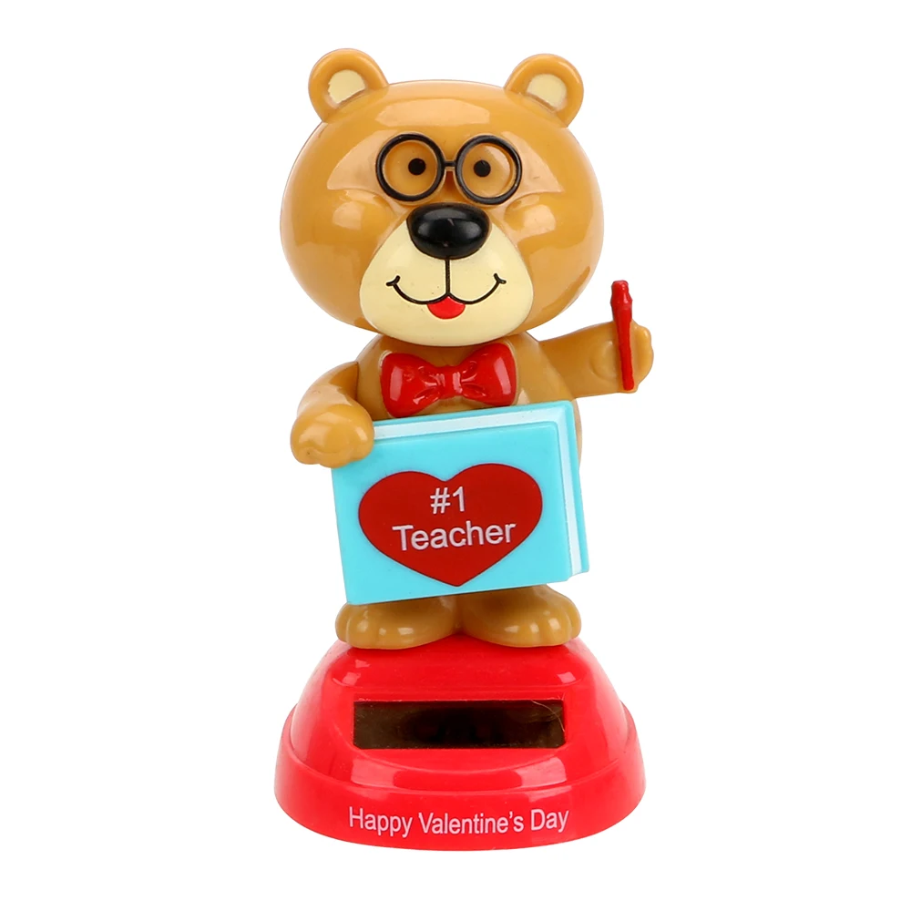 Spectacle Bear LEEPEE автомобиль орнамент качели мультфильм кукла на солнечных батареях качающаяся Танцующая игрушка подарок для детей украшения для приборной панели автомобиля милые животные - Название цвета: Spectacle Bear
