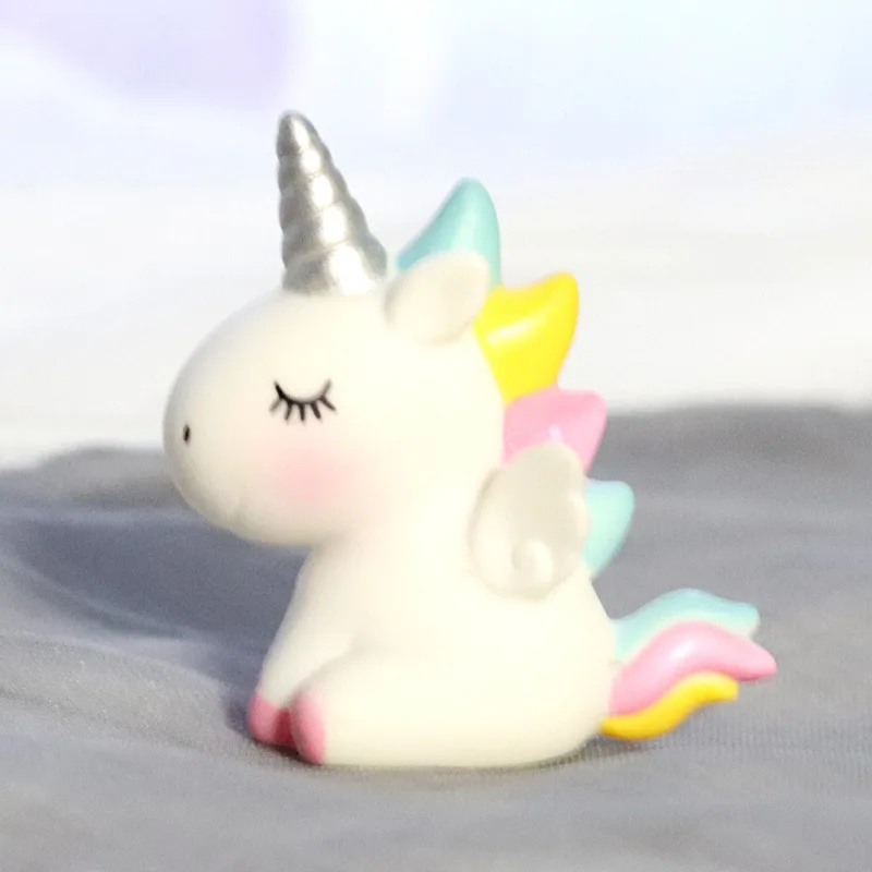 Kawaii Статуэтка единорога торт Топпер маленькая радуга мини-фигурка вечерние украшения торта с днем рождения Дети День Рождения Торт Топпер