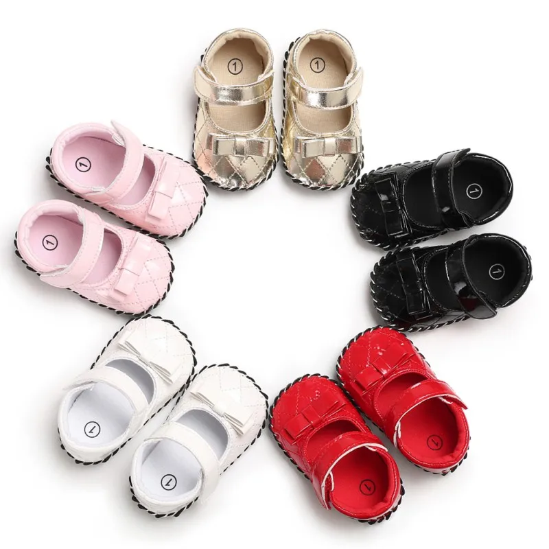 18 для новорожденных маленьких девочек первая ходунка обувь малышей с бантом