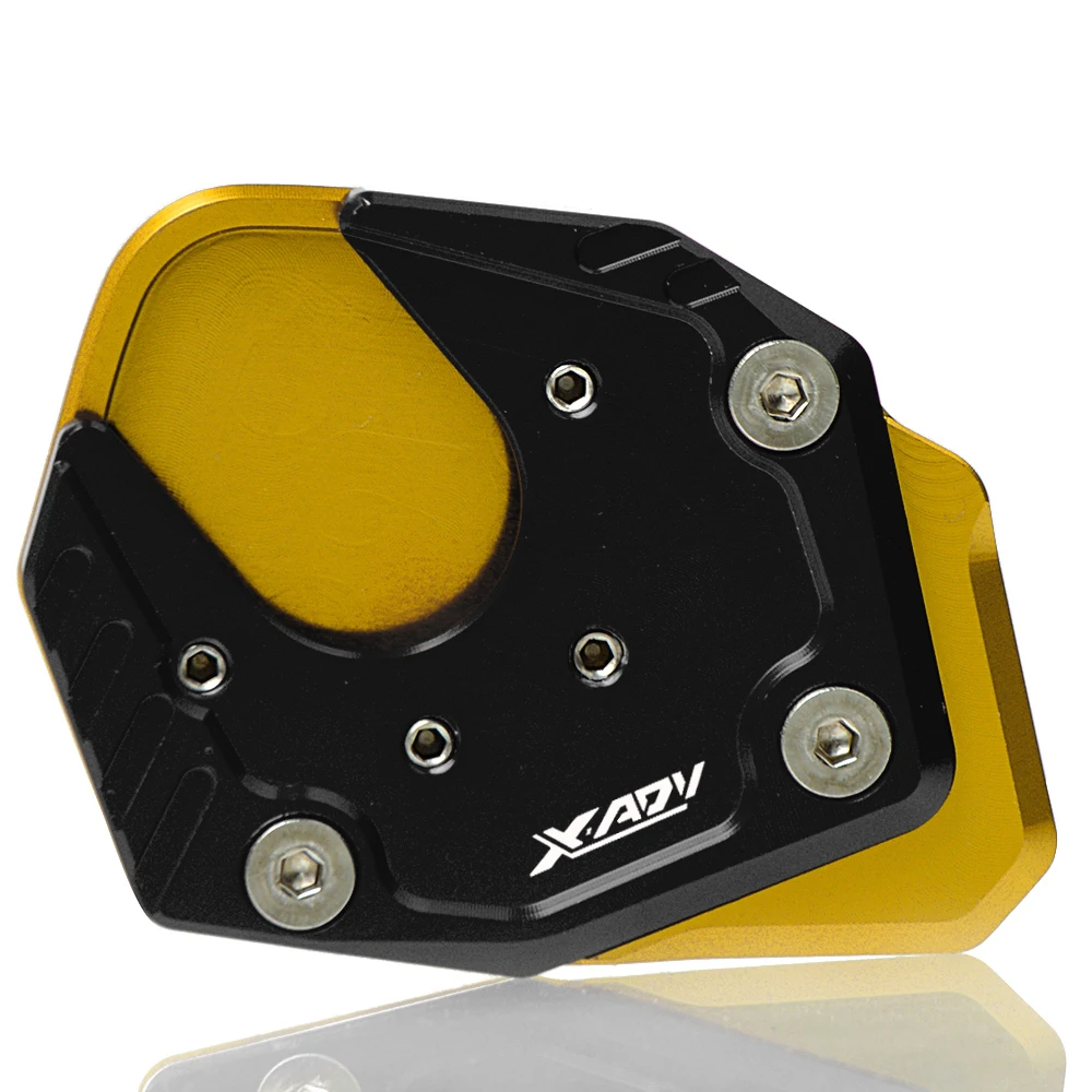 gold black Подножки ЧПУ подножка сбоку расширение kick стенд увеличить пластина для honda x ADV X-ADV XADV 750 мотоцикл Accessoreis - Цвет: gold black