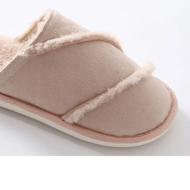 2018 Дамские домашние тапочки Кофе розовый Нескользящие Зимние теплые домашняя