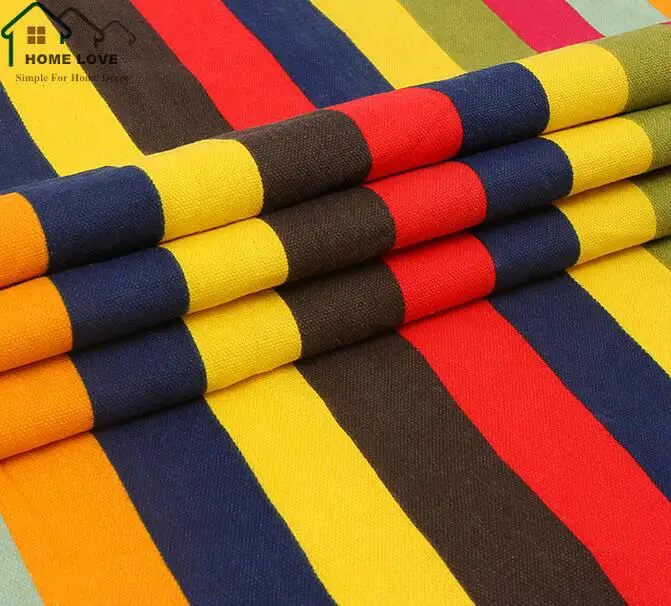 100 х 150 см Горячая Красочные Полосы Холст Хлопчатобумажная Ткань Для Шитья DIY