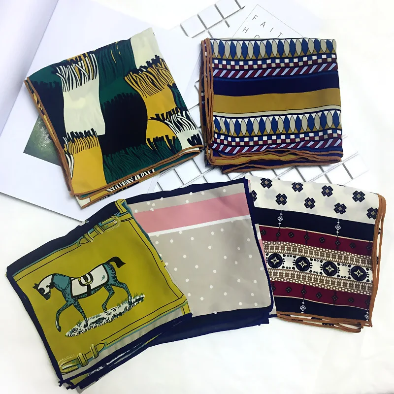 Роскошный квадратный шарф для женщин брендовый дизайнерский хиджаб шаль с