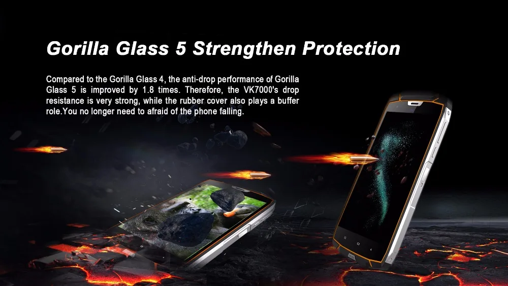 vkworld VK7000 IP68 Водонепроницаемый смартфон MTK6750T 4 Гб 64 5,2 дюймов Android 8,0 Беспроводной зарядки 5600 мА/ч, чехол для мобильного телефона