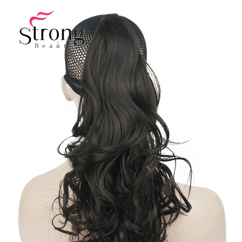 StrongBeauty 2" волнистая Накладка для волос для женщин премиум синтетического волокна 120 г-130 г завязывается заколка для хвоста в наращивание волос