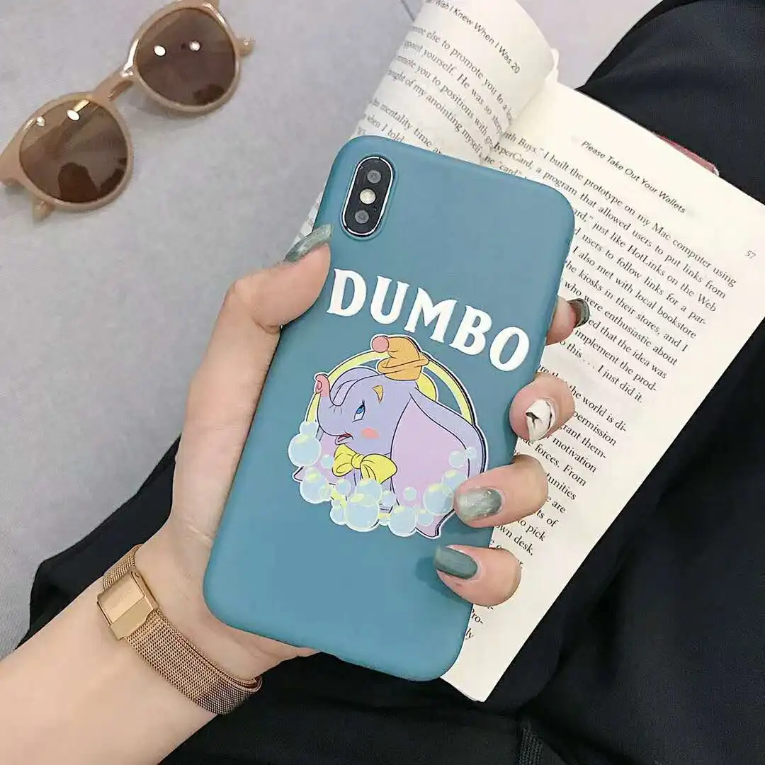 Lovely Fly Elephant Cartoon Soft TPU Case for iPhone 6 6S 7 8 Plus X XS MAX XR Candy DUMBO matte phone Back Cover coque |