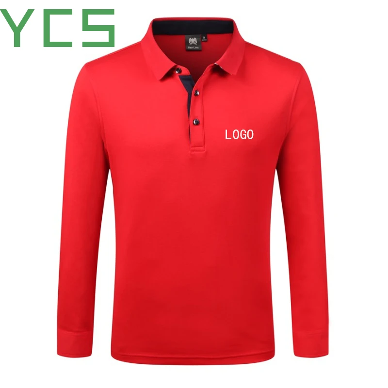YCS Store custom85% хлопок, рубашка поло с длинным рукавом для мужчин/женщин, пользовательское имя текста, персонализированное сообщение или изображение для рубашка-поло унисекс