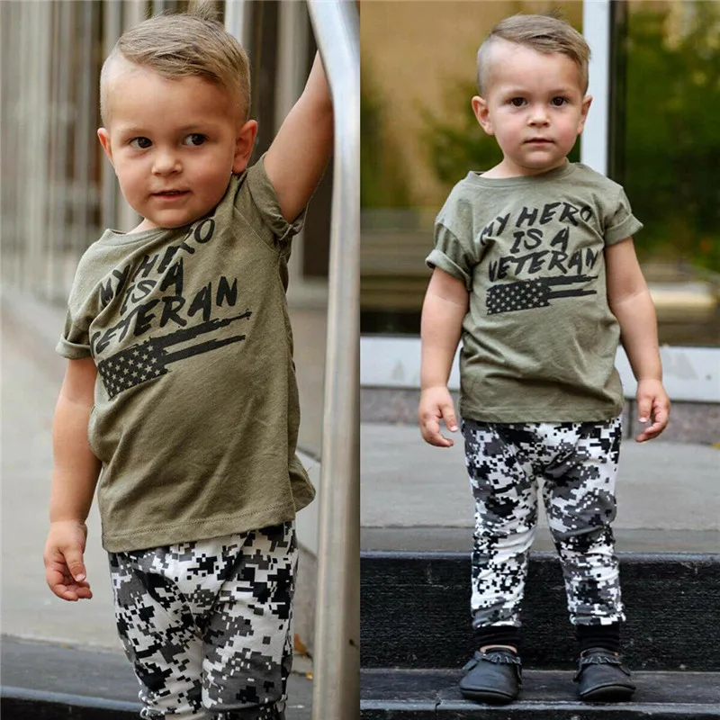 Детский комплект из 2 предметов Детская футболка с короткими рукавами и принтом