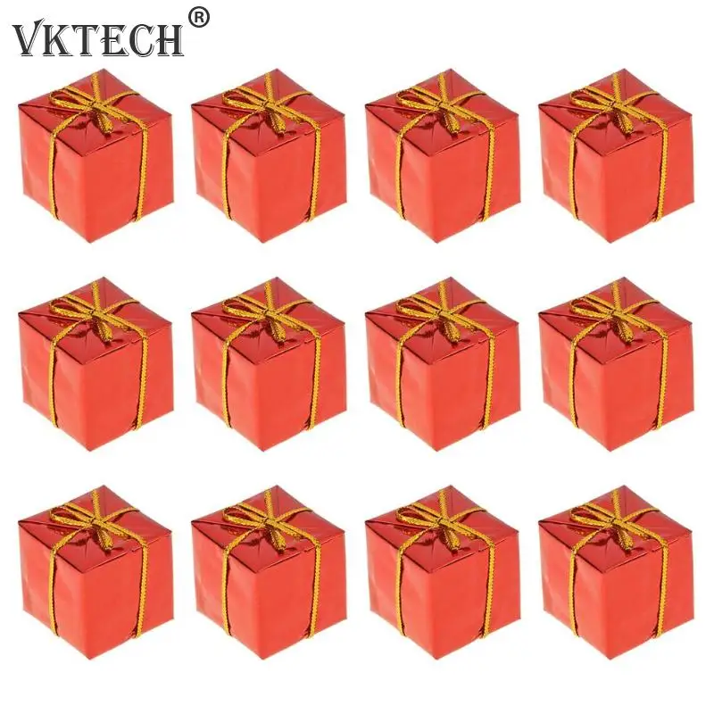 12pcs 3cm Симпатичный мини Рождественская елка Подвески, подвесные украшения Подарочная коробка для уличного фонаря Барабаны год Рождественские украшения вечерние праздничные принадлежности - Цвет: 12pcs 3cm